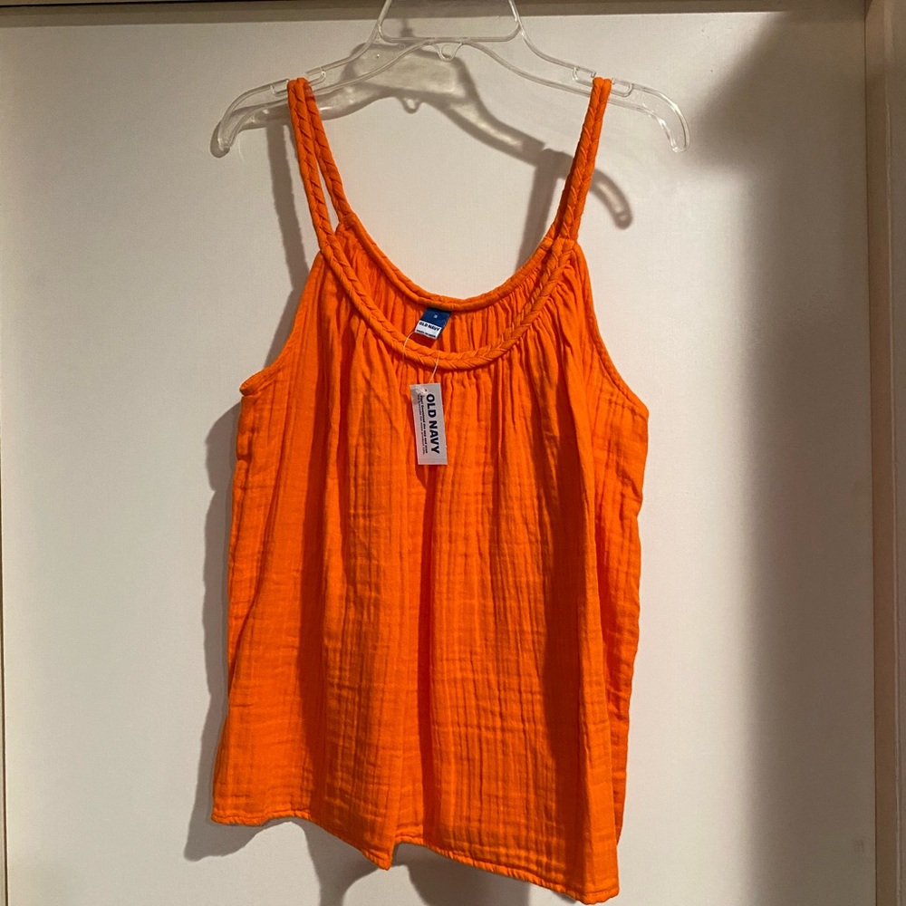 Old Navy Smocked Orange Tank Top